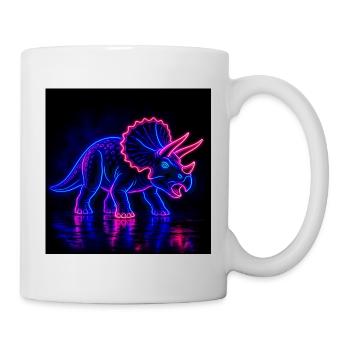 Neon Triceratops Neon Light - Tasse - Weiß - Rechts