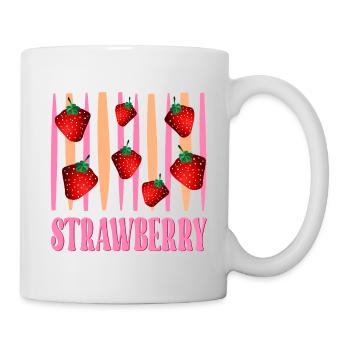 Erdbeere - Tasse - Weiß - Rechts