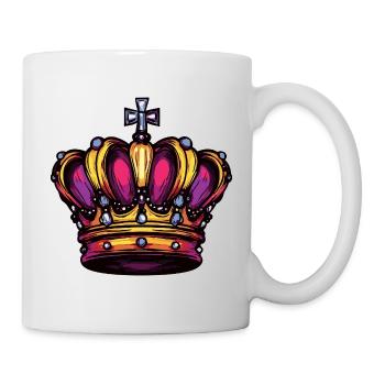 Krone Bunt Symbol - Tasse - Weiß - Rechts