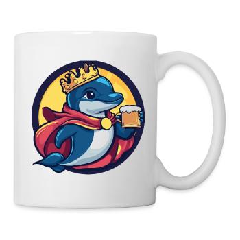 Delfin Bier Lustig - Tasse - Weiß - Rechts