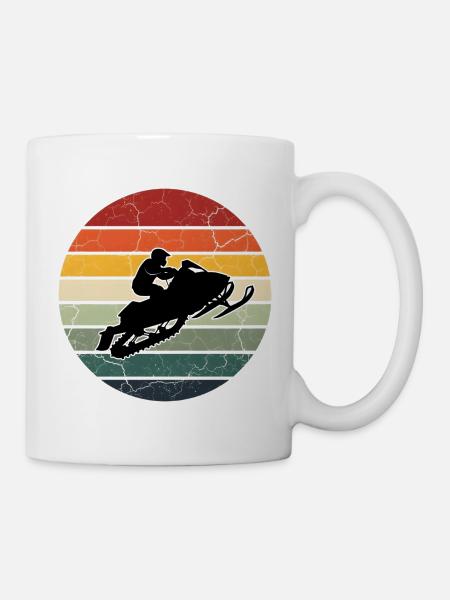 Schneemobil-Geschenk Retro-Schneemobil - Tasse - Weiß
