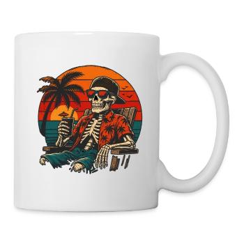 Skeleton Sunset Beach Vacation - Mug - white - Right
