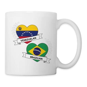 Drapeaux coeur brésilien vénézuélien  - Mug blanc - blanc - Droite