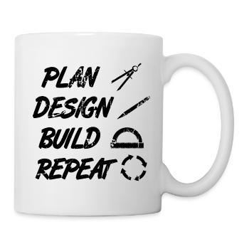 Planifier, Construire, Répéter - Mug blanc - blanc - Droite