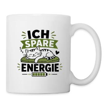 Ich Spare Energie Katze - Tasse - Weiß - Rechts