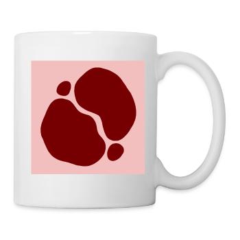 Rote Organische Formen Design - Tasse - Weiß - Rechts