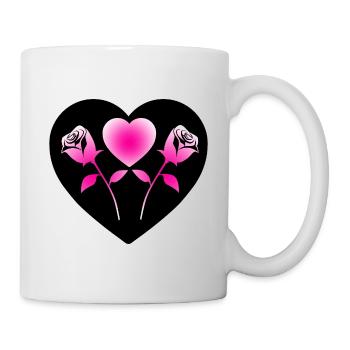 Rosen - Tasse - Weiß - Rechts