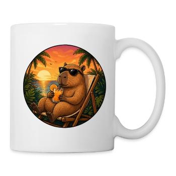 Capibara im Strandkorb - Tasse - Weiß - Rechts