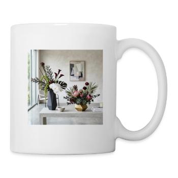 Geometric Blossoms Vases - Modern Art - Mug - white - Right
