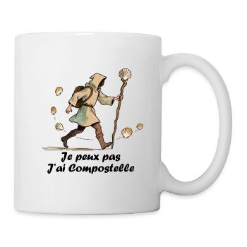 Je peux pas j'ai chemin de compostelle - Mug blanc - blanc - Droite