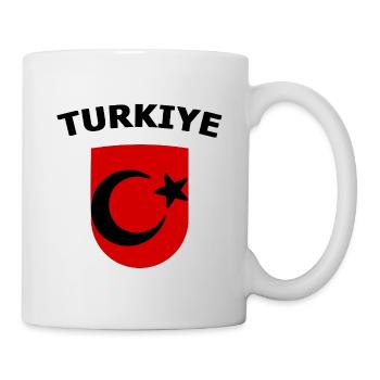 Red Turkey Shield Emblem Crescent Moon Star - Mug - white - Right