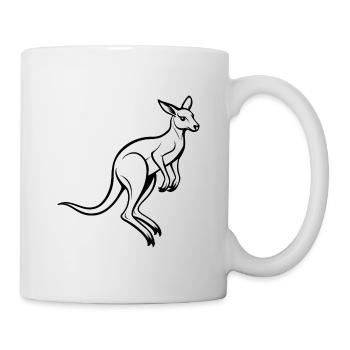 Känguru-Springen - Tasse - Weiß - Rechts
