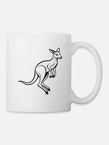 Känguru-Springen - Tasse - Weiß