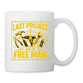 Dernier projet en tant qu’homme libre - JGA Warnschild - Mug blanc - blanc - Droite
