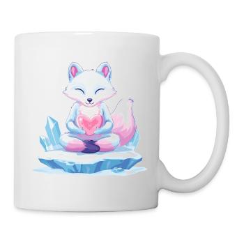 Pastell-Eisfuchs mit Herz - Tasse - Weiß - Rechts