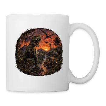 Dinosaure T-Rex Vintage Dino Préhistorique - Mug blanc - blanc - Droite