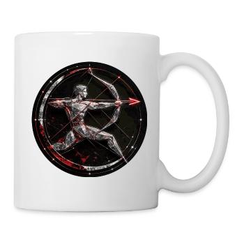 Geometrischer Bogenschütze im Kreis - Tasse - Weiß - Rechts