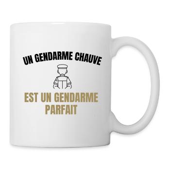 gendarme chauve / cadeau humour gendarme - Mug blanc - blanc - Droite