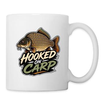 Hooked On Carp Funny Carp Fishing Design - Mug - white - Right