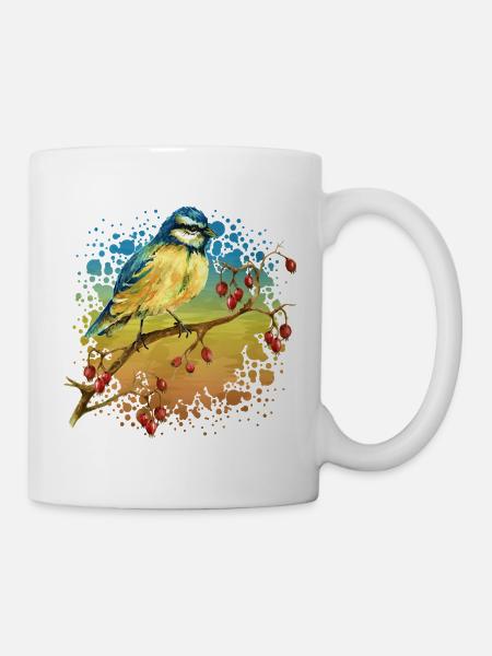 Bunter Vogel - Tasse - Weiß