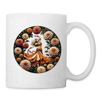 Dahlia Circle Dancer in Orange - Mug - white - Right