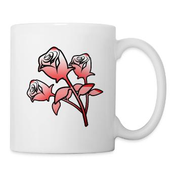 Rosen - Tasse - Weiß - Rechts