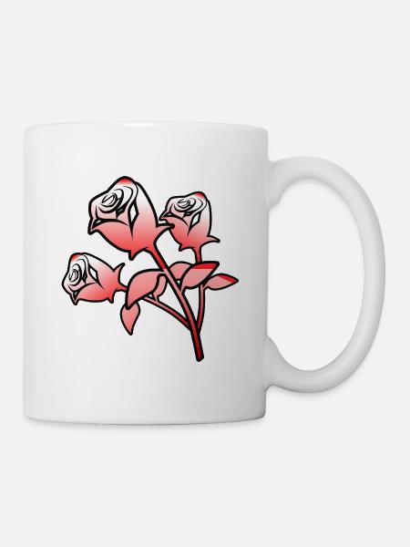 Rosen - Tasse - Weiß