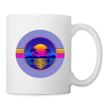 Sunset Neon Palms Circle - Mug blanc - blanc - Droite