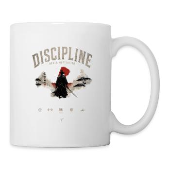 Disziplin Samurai Motivationen - Tasse - Weiß - Rechts