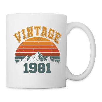 Vintage 1981 Birthday Mountain Retro 1981 - Tasse - Weiß - Rechts