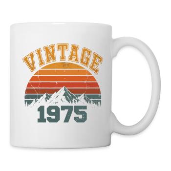 Vintage 1975 Retro Mountain Jubiläum 1975 - Tasse - Weiß - Rechts