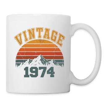 Vintage 1974 Retro Mountain Geburtstag 1974 - Tasse - Weiß - Rechts