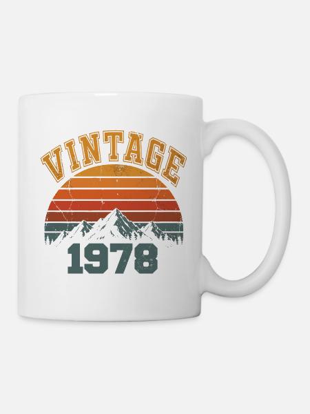 Vintage 1978 Retro Mountain Geburtstag 1978 - Tasse - Weiß