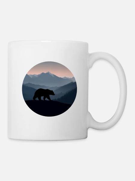 Bär, Bärenlogo, Landschaft - Tasse - Weiß