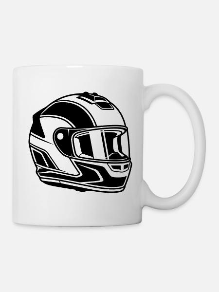 Rennhelm - Tasse - Weiß