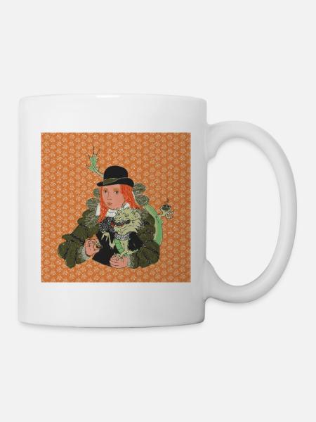 Barocke Lady mit Drache Humorvolles Fantasy Design - Tasse - Weiß