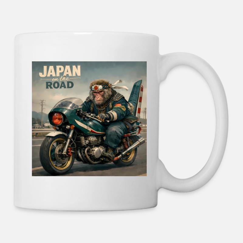 Japanischer Bosozoku-Affenbiker - Tasse - Weiß