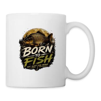 Born To Fish – Karpfenfischerei-Design - Tasse - Weiß - Rechts