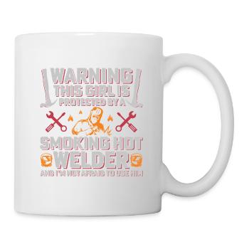 Warning Welder Protects His Girl - Mug - white - Right