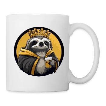 Faultier Bier Lustig - Tasse - Weiß - Rechts