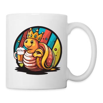 Schnecke Bier Lustig - Tasse - Weiß - Rechts