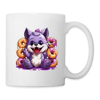 Zuckerpfoten Wolf mit Donuts - Tasse - Weiß - Rechts