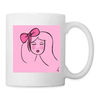 Fille Rose - Mug blanc - blanc - Droite
