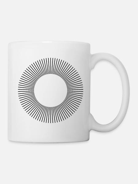 Linienkreis-Kompositionsdesign - Tasse - Weiß