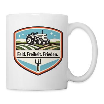 Feldfreiheit Frieden Traktor Patch - Tasse - Weiß - Rechts