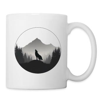 loup sauvage logo - Mug blanc - blanc - Droite