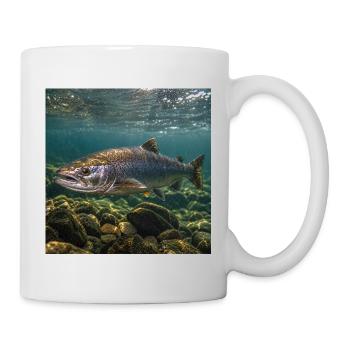 Motif sous-marin du saumon - Mug blanc - blanc - Droite