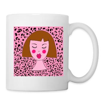 FILLE LÉOPARD - Mug blanc - blanc - Droite