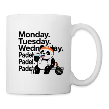 Monday Tuesday Wednesday Padel - Tasse - Weiß - Rechts