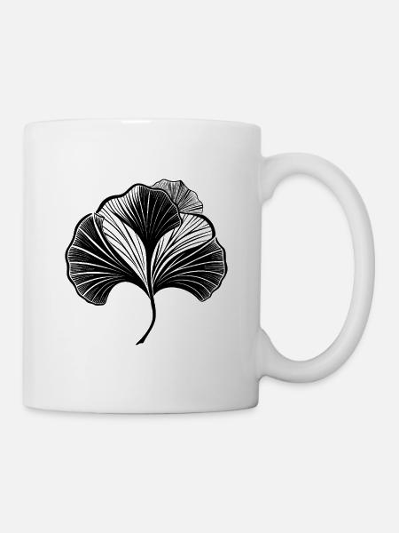 Ginkgo-Blatt - Tasse - Weiß